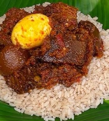 Ofada Rice with sauce