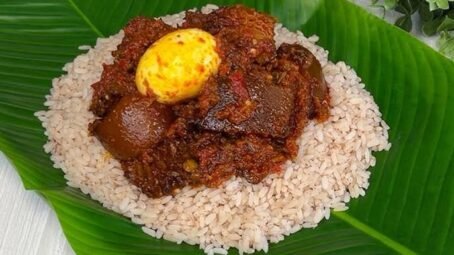 Ofada Rice with sauce